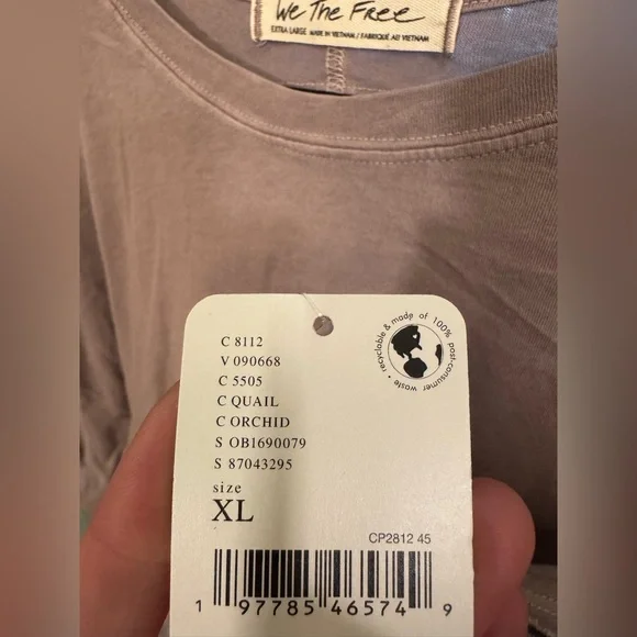 NWT Free People We the Free Nina Tee - quail orchid purple grey - XL - Picture 8 of 8